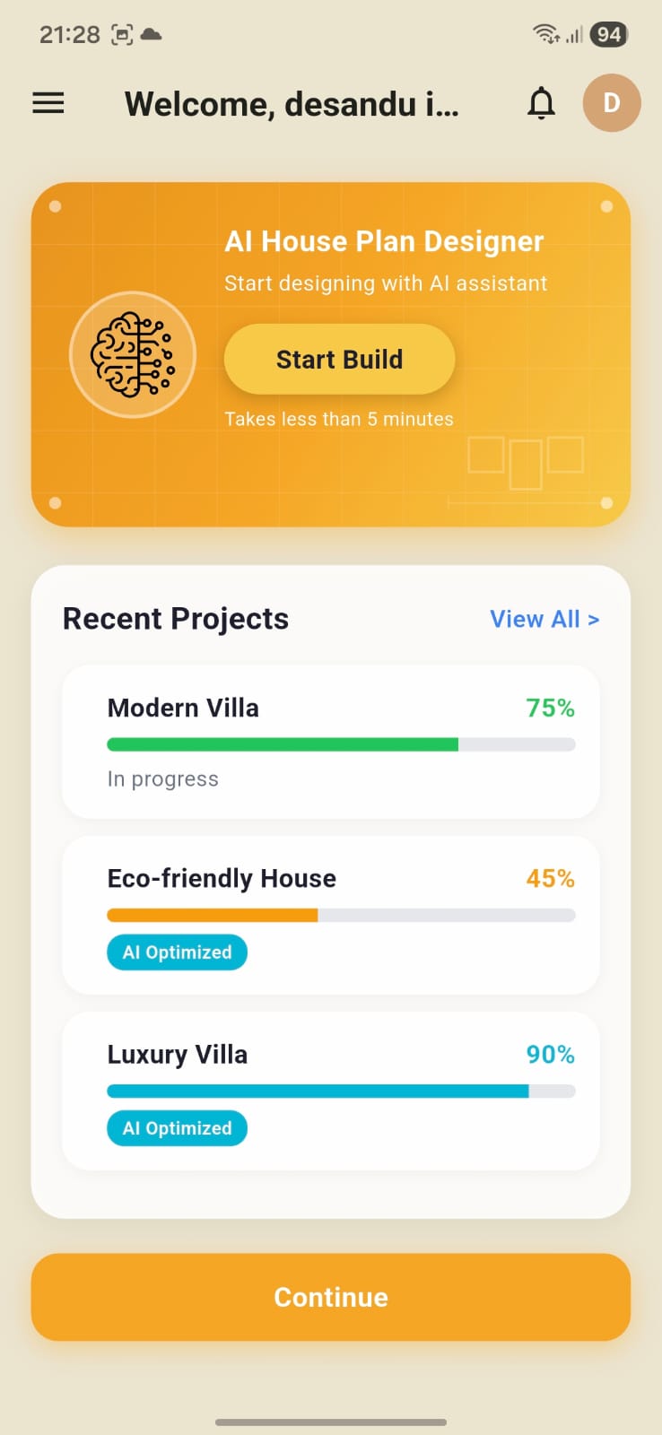 ArchiSri app dashboard